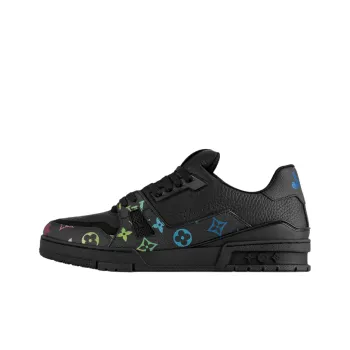 LOUIS VUITTON Trainer Low Top Skateboard Shoes Men's Black