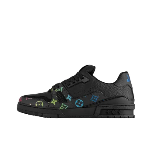 LOUIS VUITTON Trainer Low Top Skateboard Shoes Men's Black