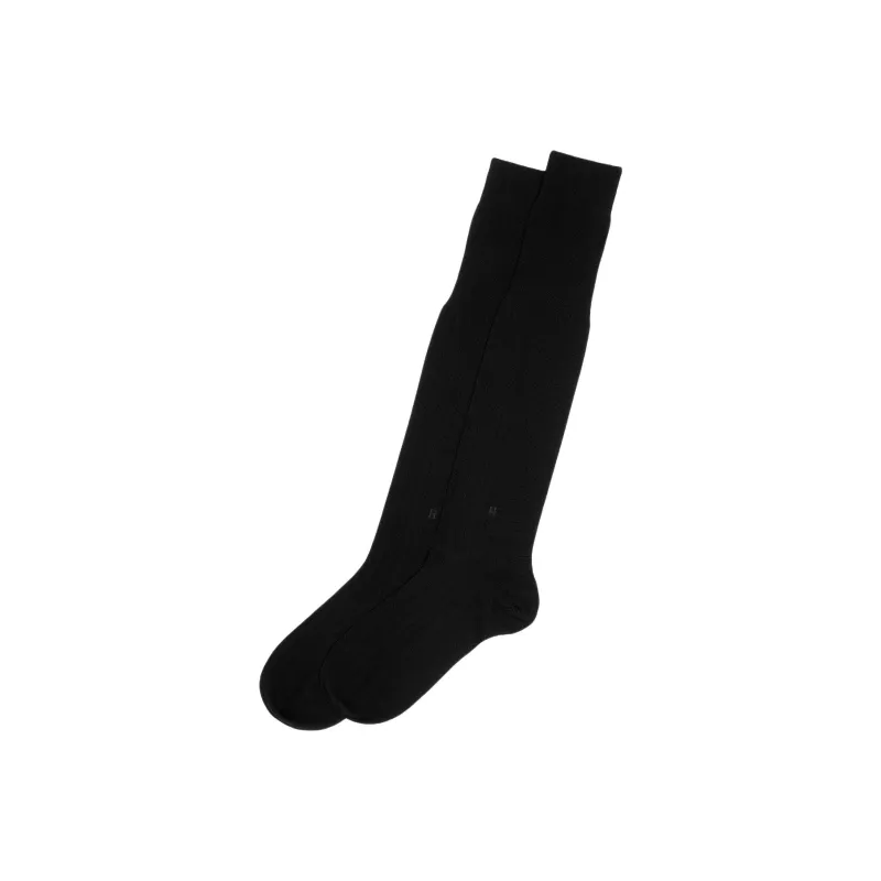 HERMES Knee High Socks Men's 1 Pack Black-0
