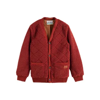 Scotch&Soda Velvet-feel Coat Unisex Brown Red