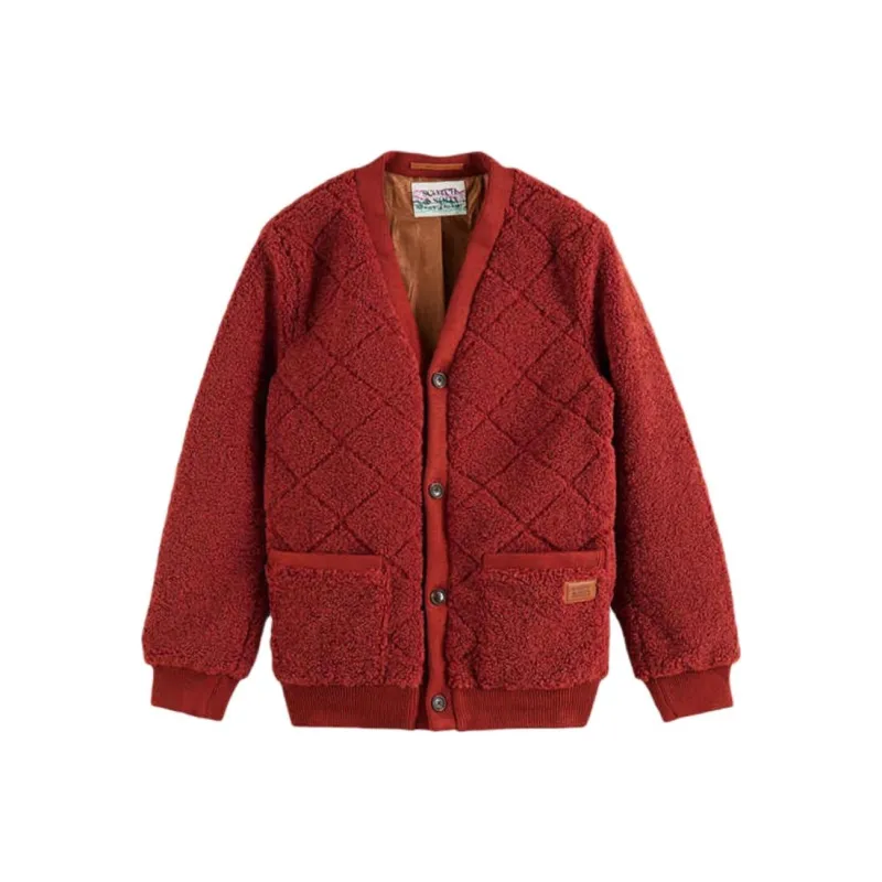 Scotch&Soda Velvet-feel Coat Unisex Brown Red-0