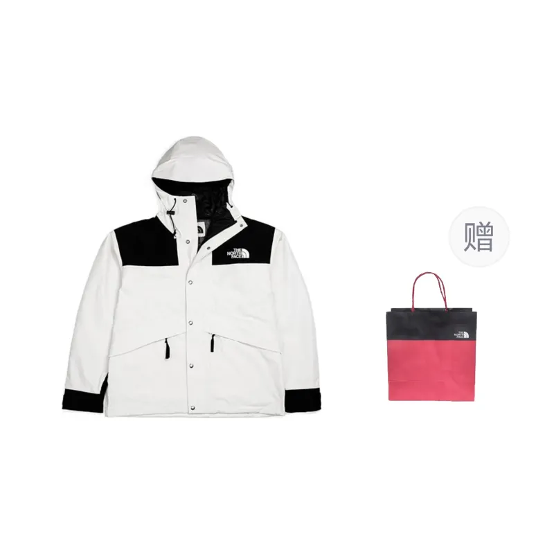 THE NORTH FACE 1986 Series Waterproof And Windproof Windbreaker Jacket Unisex White Shopping Bag Included-0