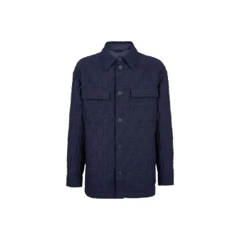 FENDI Monogrammed Collared Long Sleeve Shirt