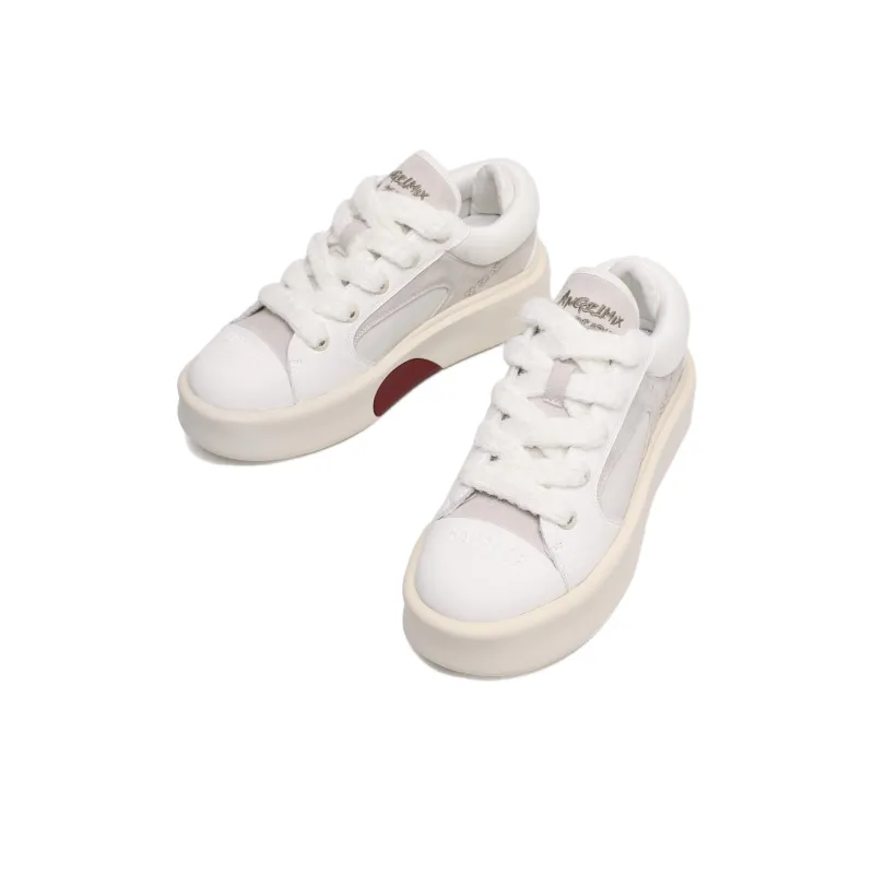 MOMGOG Abrasion Resistant Breathable Height Increasing Low Top Skateboard Shoes Unisex Koala Gray-2
