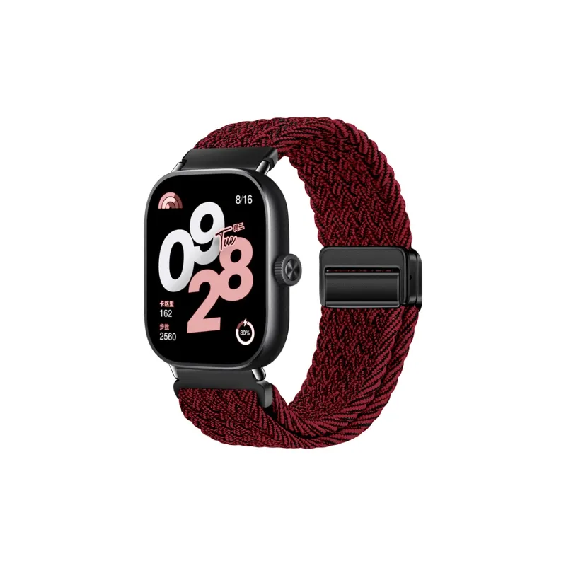 Watchbond Watch Band Xiaomi Red Beige Compatibility Nylon Material-2