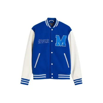 H&M Baseball Jacket Men's Bright Blue/White