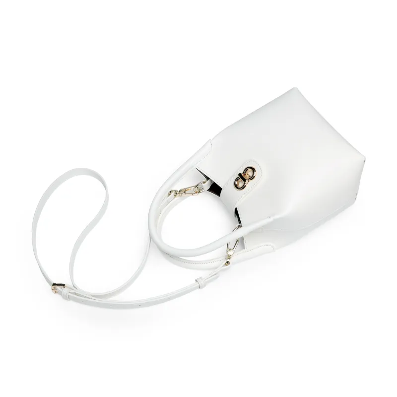 Mulinsen PU Combo Bag Bucket Bag, Shoulder Bag, Crossbody Bag, Handbag Women's White/Denim Black-4
