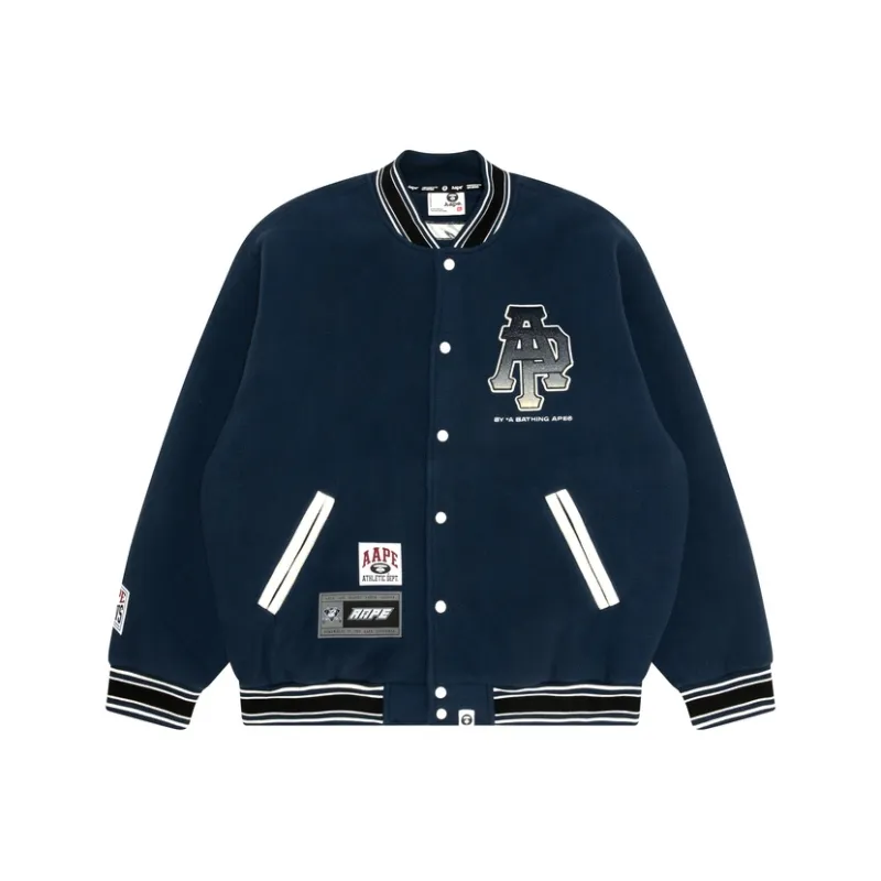 Aape By *A Bathing APE® Logo Varsity Jacket-4