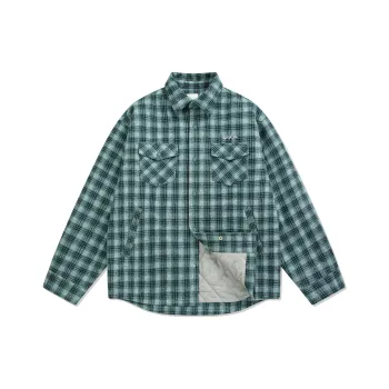 Guuka Puffer Jacket Men's Green Plaid
