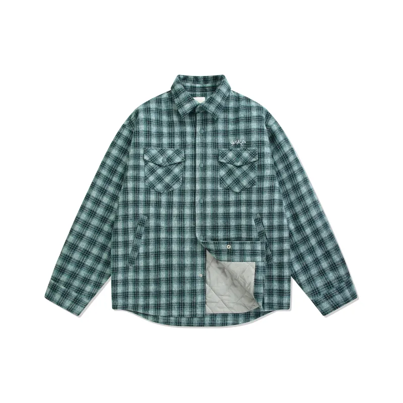 Guuka Puffer Jacket Men's Green Plaid-0