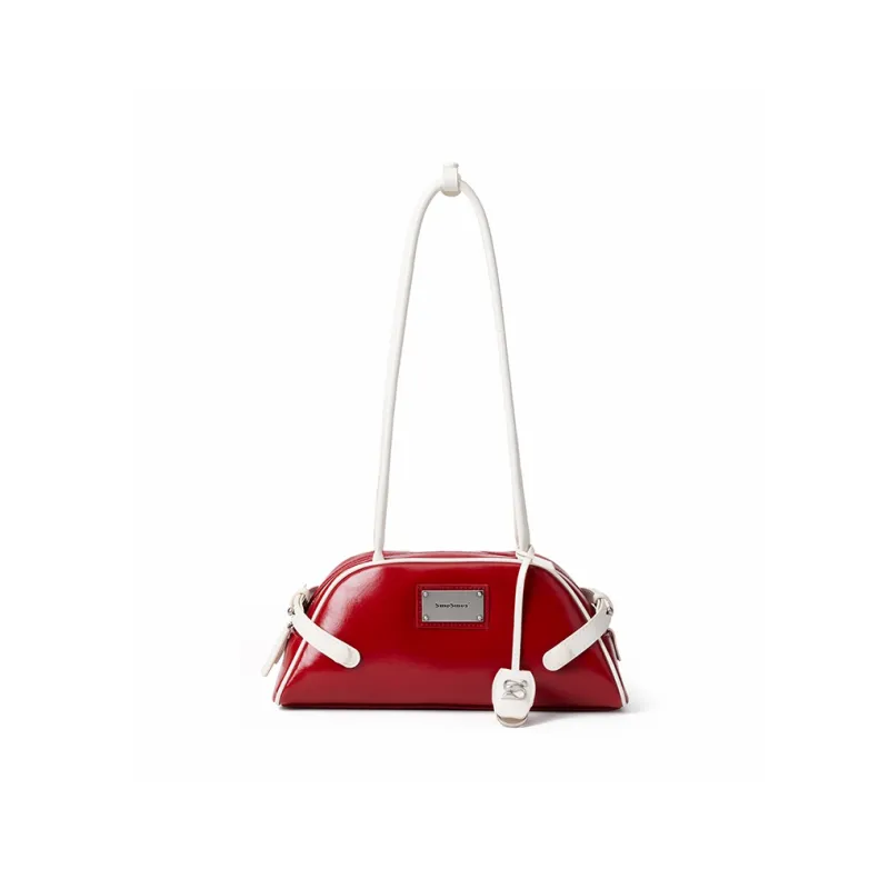 MCMIKO Cow Leather Bowling Bag, Shoulder Bag Regular Women's Multicolor-6