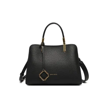 PIERRE CARDIN Cow Leather Mom Bag, Shoulder Bag, Crossbody Bag, Handbag Medium Size Women's Black/Green/Red/Beige