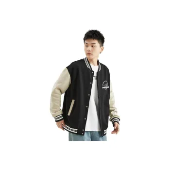 Tonlion Baseball Jacket Men's Black White