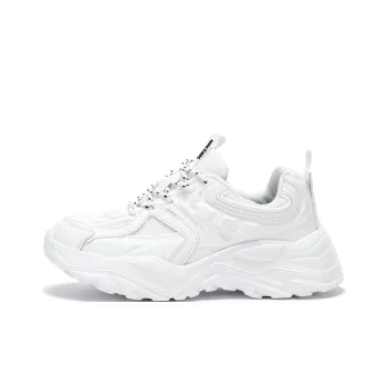 Singing Abrasion Resistant Breathable Height Increasing Low Top Chunky Sneakers Unisex White