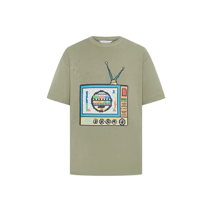 URBAN REVIVO T Shirt Men's Green Khaki-0