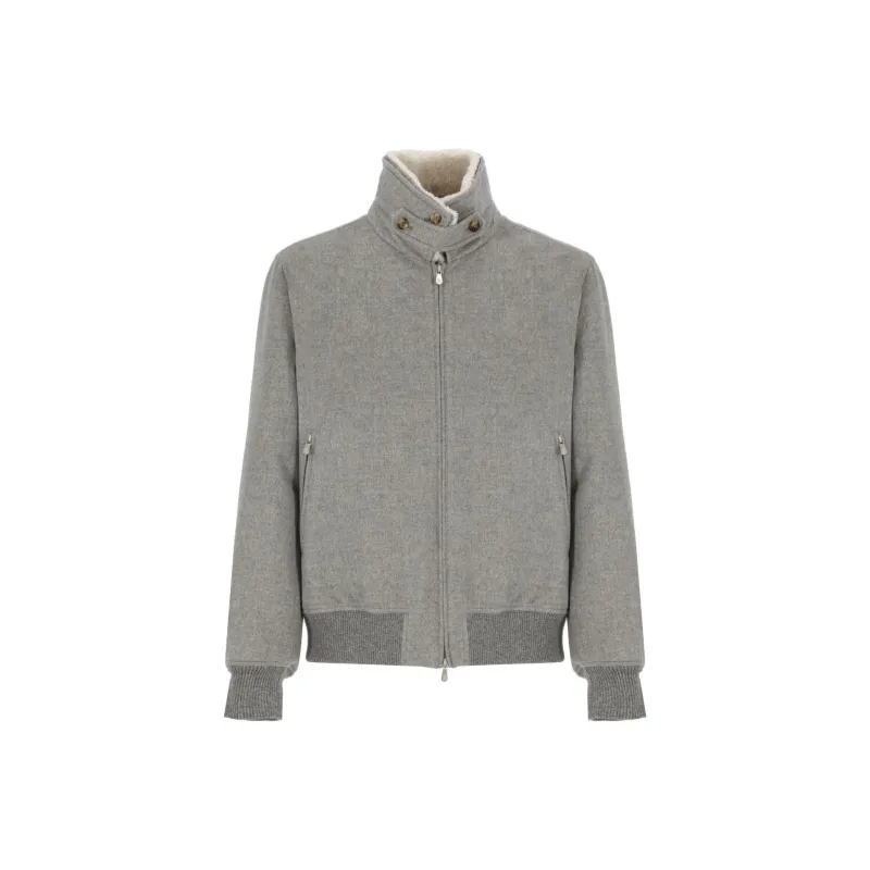 Brunello Cucinelli Mélange Effect Zipped Jacket-0