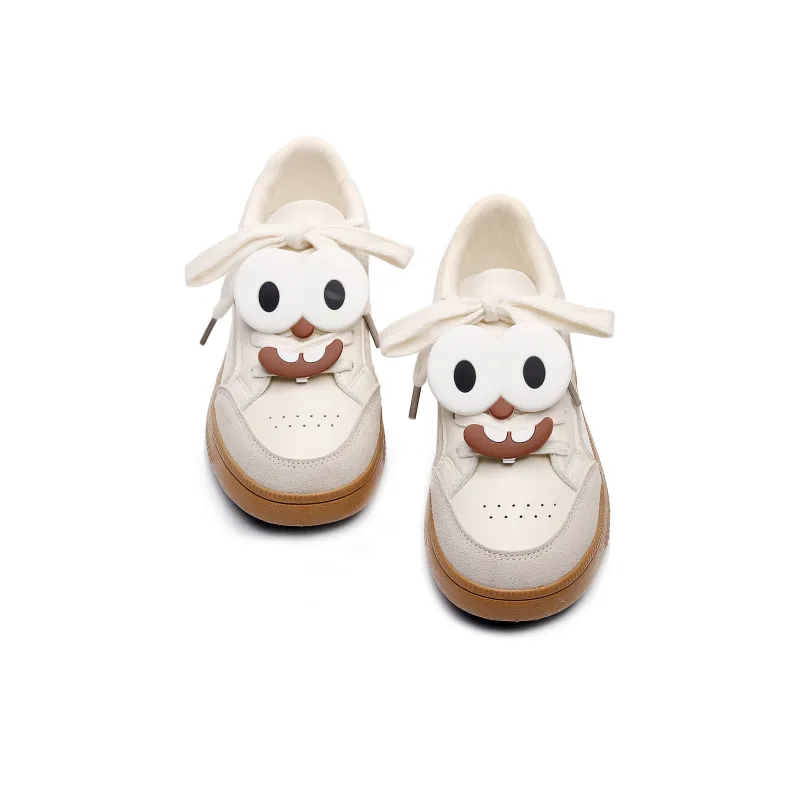 Feiyue Girly Heart Series Lightweight Breathable Height Increasing Low Top Skateboard Shoes Women's White-2