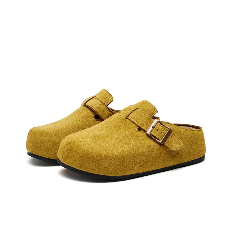 JINDUN Slip on Platform Closed Toe Slippers Women's Yellow-3