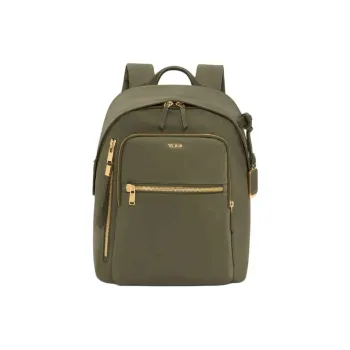 TUMI Voyageur Fabric With Cow Leather Backpack Medium Size Women's Olive Green