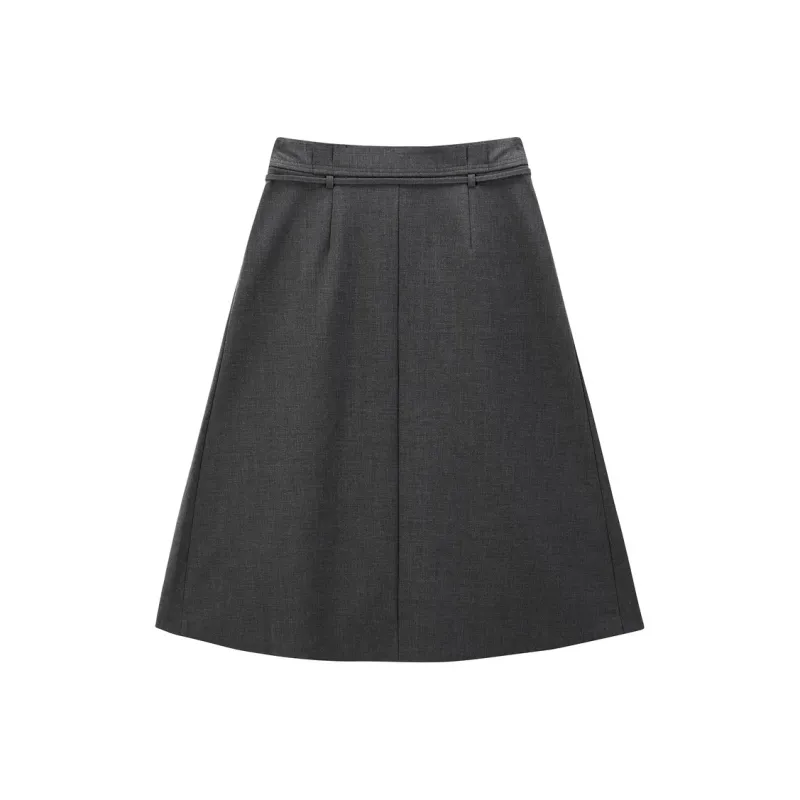 PEACEBIRD Casual Short Skirts Women's Lilac Gray-1