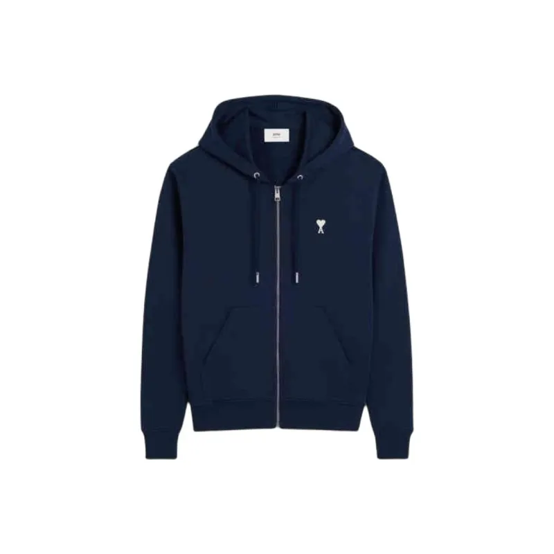 AMIPARIS Paris Ami De Coeur Logo Embroidered Zipped Hoodie-0