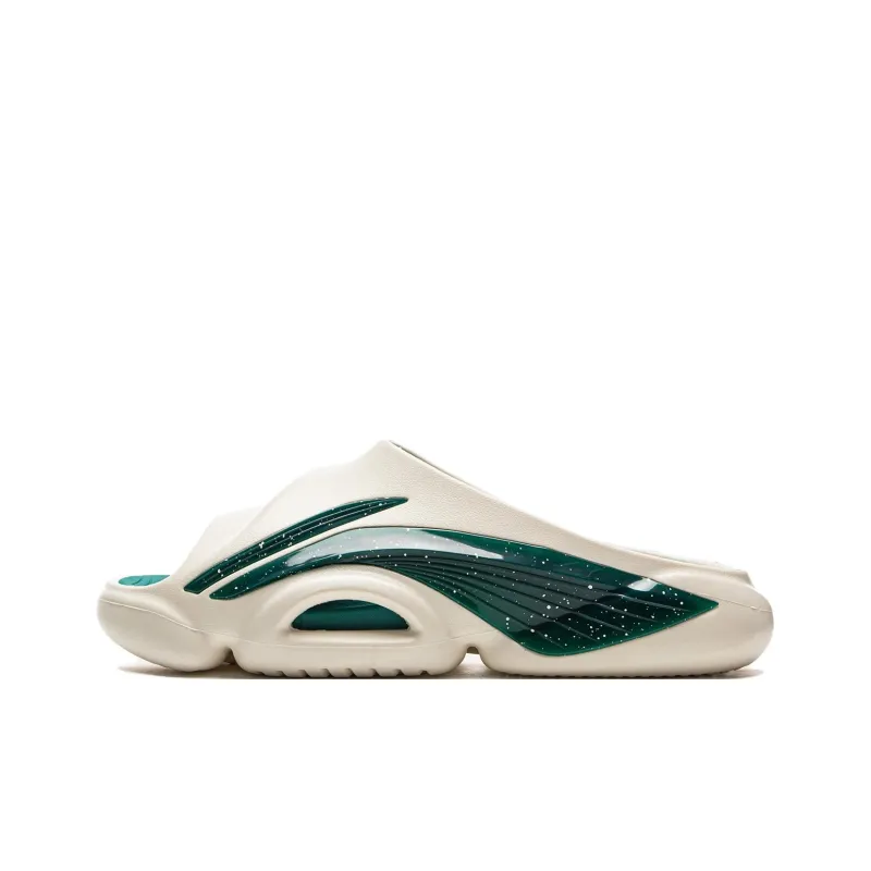 LiNing BadFive SLIDE OG Slip Resistant Abrasion Resistant Slide Slippers Men's Beige Green-0