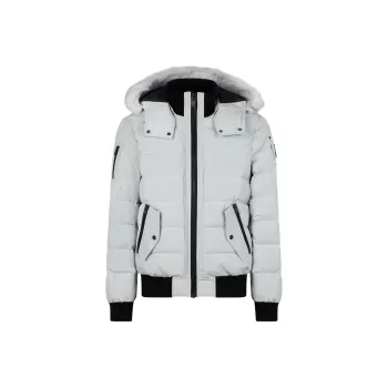 Moose Knuckles Onyx Scotchtown Shearling Bomber Jacket Down Jacket Men's Birch Grey