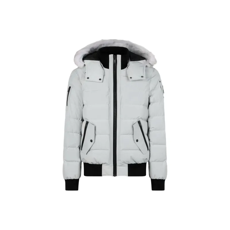 Moose Knuckles Onyx Scotchtown Shearling Bomber Jacket Down Jacket Men's Birch Grey-0