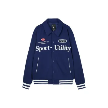 Skechers Colorful Baseball Jacket Men's Ocean Cave Blue