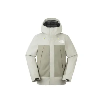 THE NORTH FACE Outdoor Hiking Waterproof And Breathable Warm Windbreaker Jacket Men's Clay Gray