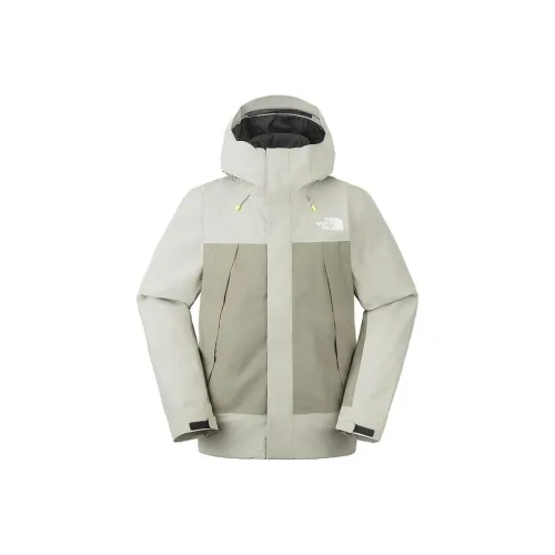 THE NORTH FACE Outdoor Hiking Waterproof And Breathable Warm Windbreaker Jacket Men's Clay Gray