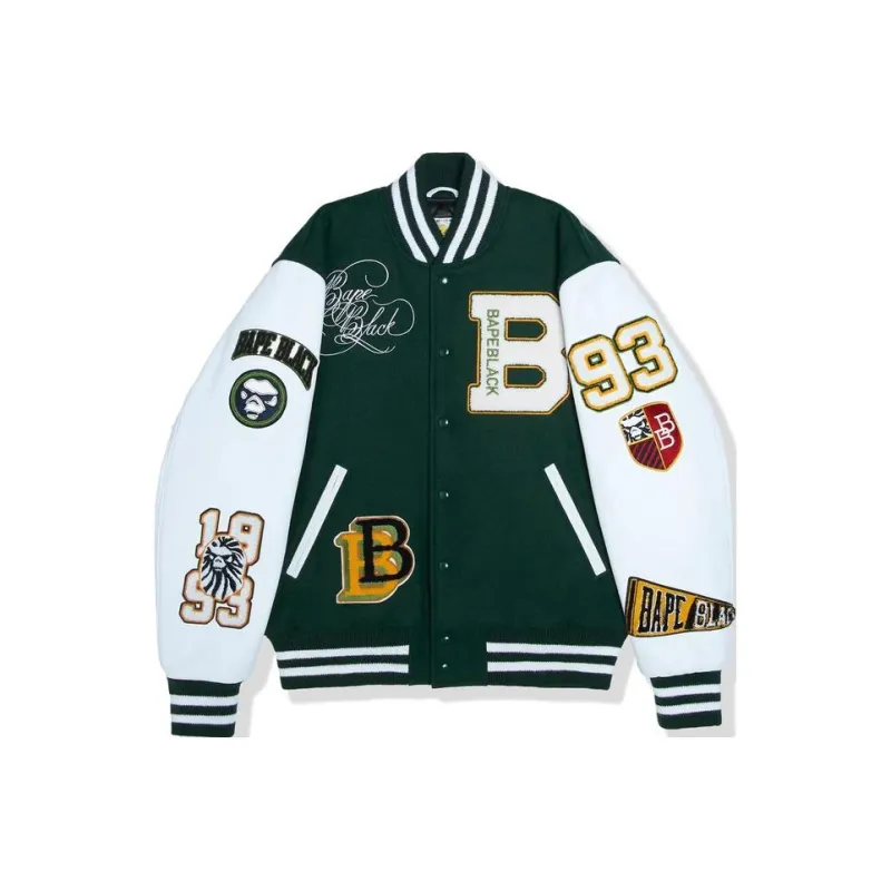 Bape Black X Golden Bear Sportswear Varsity Jacket-0