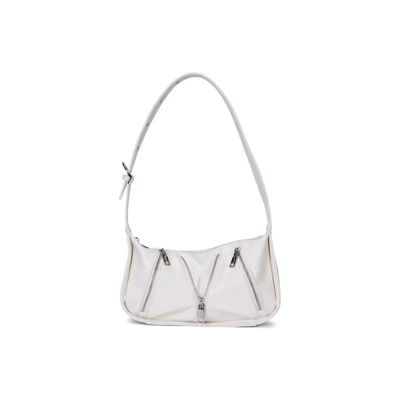 Dubaolu Synthetic Leather Portable Underarm Shoulder Bag Women's White/Silver/Black-1