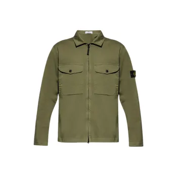 STONE ISLAND Compass logo Zip up Shirt Jacket