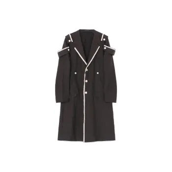 Yohji Yamamoto Contrast trim Ramie Coat