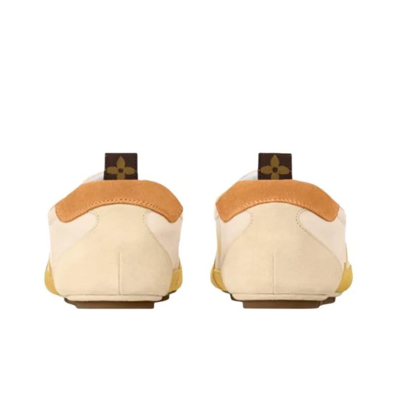 LOUIS VUITTON Sneakerina German Army Trainers Low Top Casual Shoes Women's Beige Yellow-4
