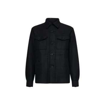 HARRIS WHARF LONDON Button up Virgin wool Shirt Jacket