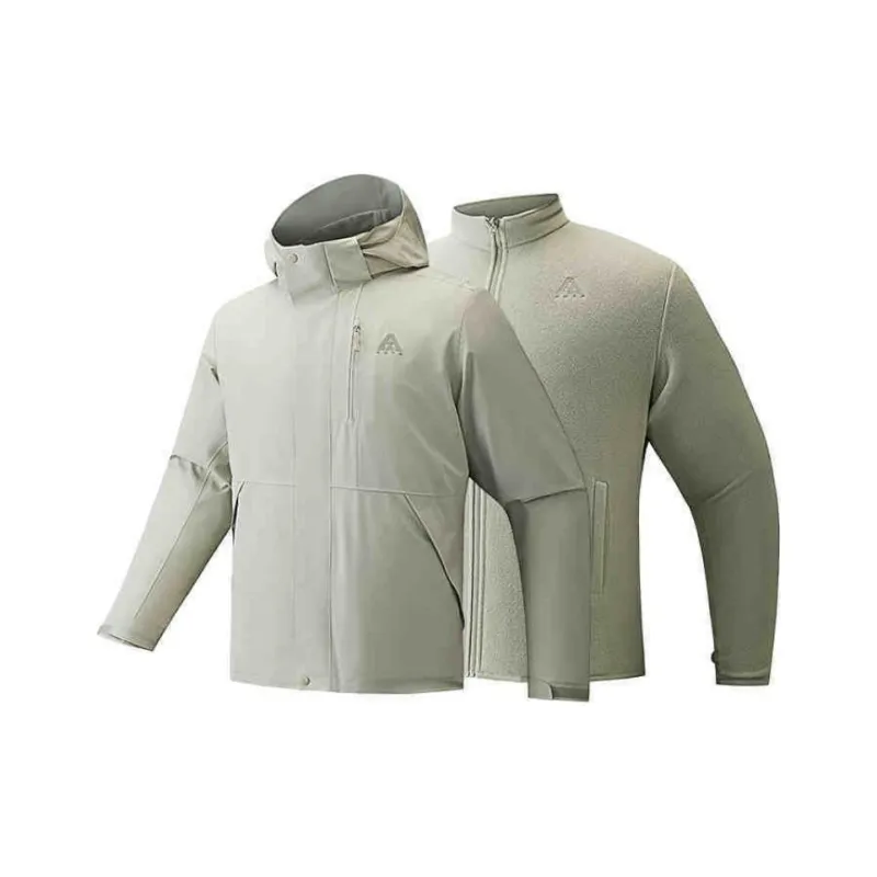 ANTA Outdoor Collection Windbreaker Jackets Men Cyan Bird Gray-0