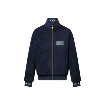 LOUIS VUITTON 1AHUGP Leather Patch Fleece Blouson