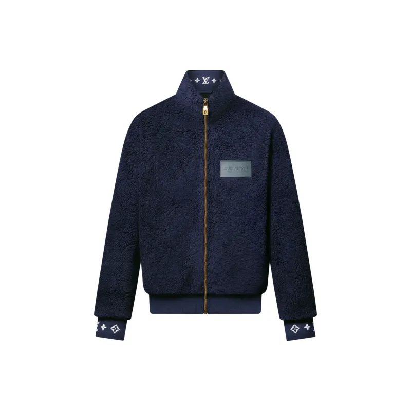 LOUIS VUITTON 1AHUGS Leather Patch Fleece Blouson-0