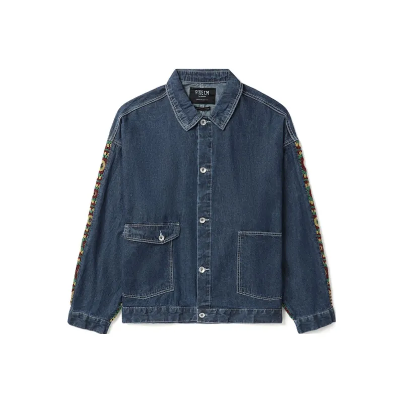 FIVE CM Crochet sleeve Denim Jacket-0