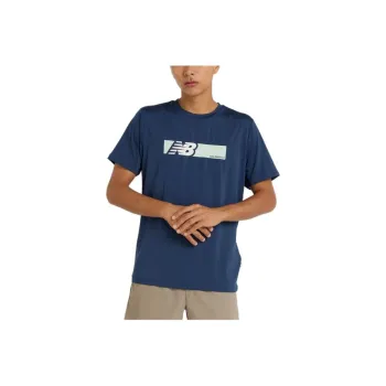 New Balance SS25 BOX LOGO PERFORMANCE T Shirt Men's Marine Blue