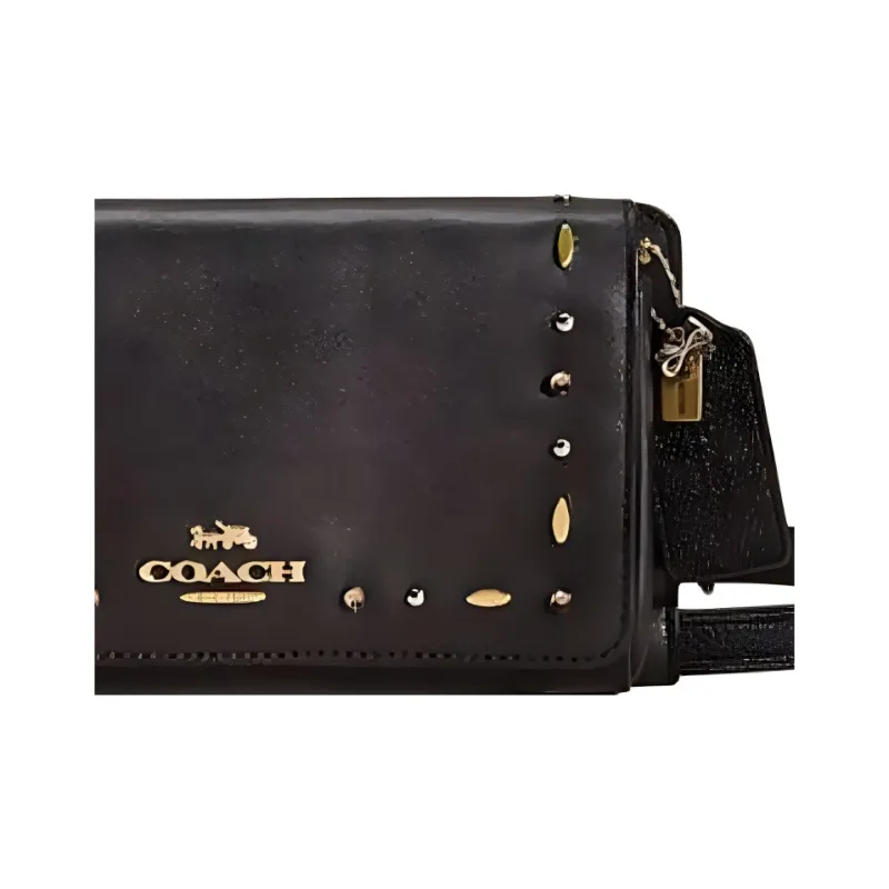 COACH 19 Signature Coated Canvas Shoulder Bag, Crossbody Bag Trumpets Women's Tan-4