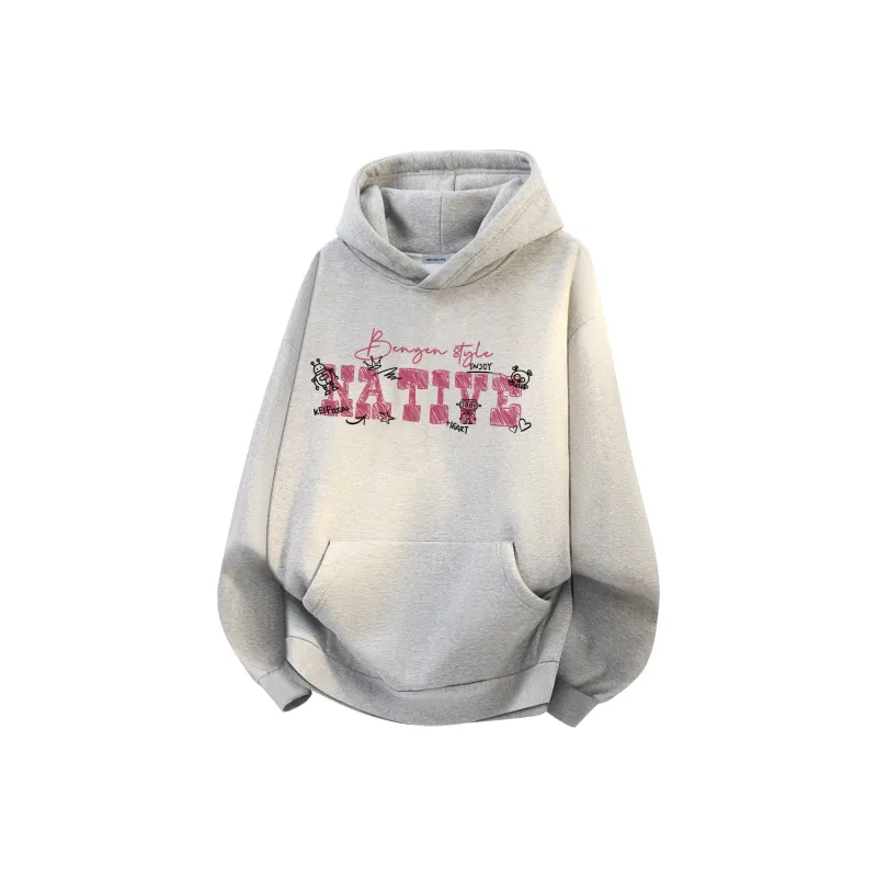 BENGEN Sweatshirt Unisex Black Red-30