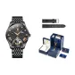 Steel Band All Black[Box+Leather Strap]