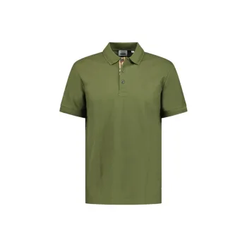 Burberry SS24 Logo Embroidery Vertical Button Up Polo Shirt Green