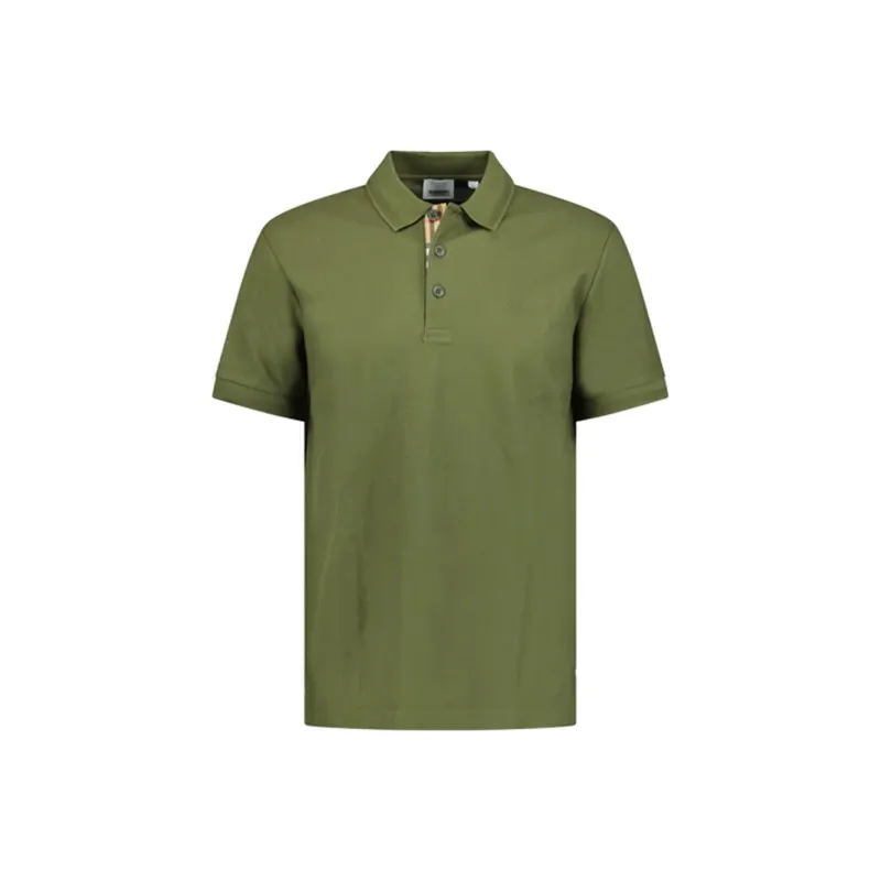 Burberry SS24 Logo Embroidery Vertical Button-Up Polo Shirt Green-0