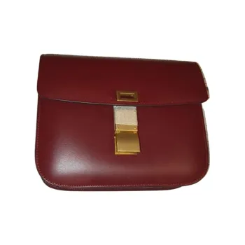 CELINE Classic Bo Calfskin Crossbody Bag, Shoulder Bag Small Size Women's Red