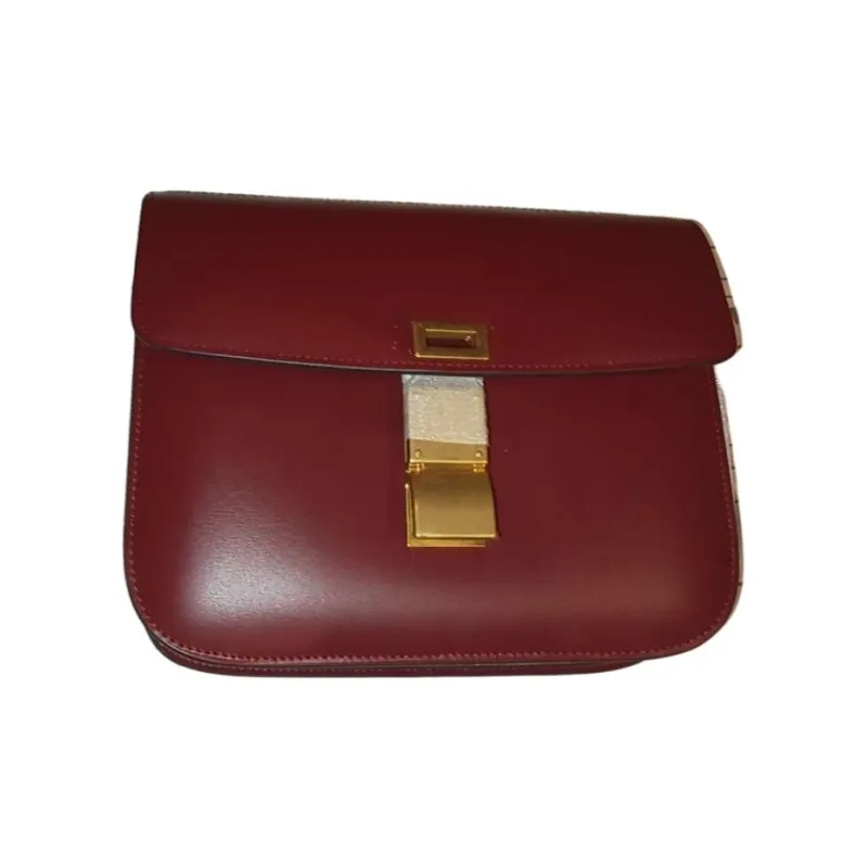 CELINE Classic Bo Calfskin Crossbody Bag, Shoulder Bag Small Size Women's Red-0