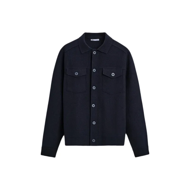 ZARA Jackets Coats Men's Deep Sea Blue-0